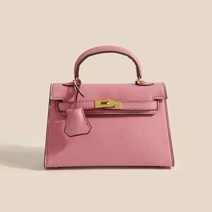 H pink leather kelly 25 handbag rose Sakura Epsom